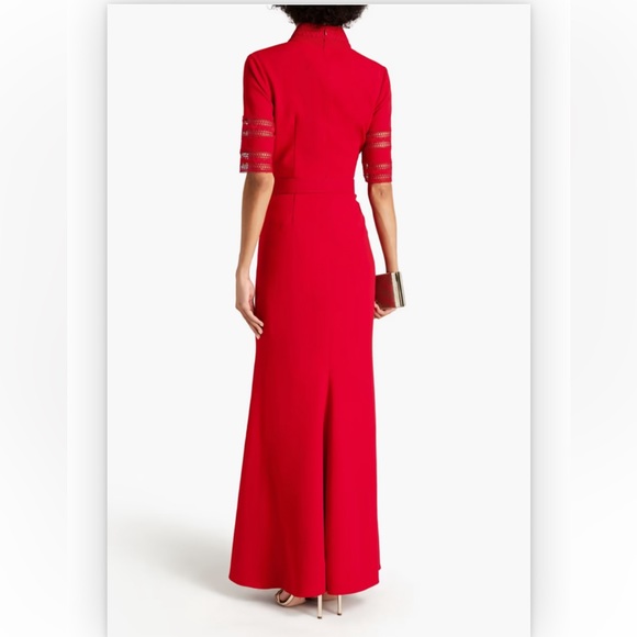 BADGLEY MISCHKA
Belted guipure lace-trimmed crepe gown - Picture 4 of 5